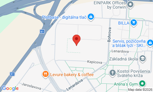 Google map:  Planckova 1210/4 85101 Bratislava Slovensko